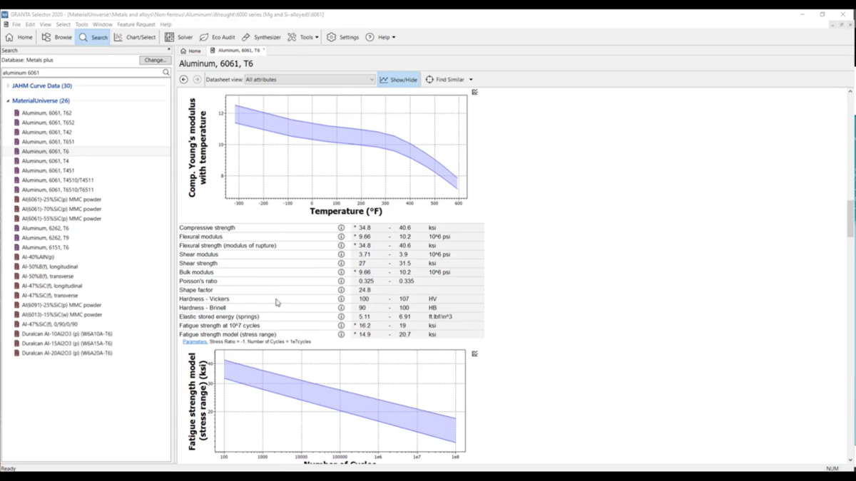 Ansys Granta Selector 操作界面 03