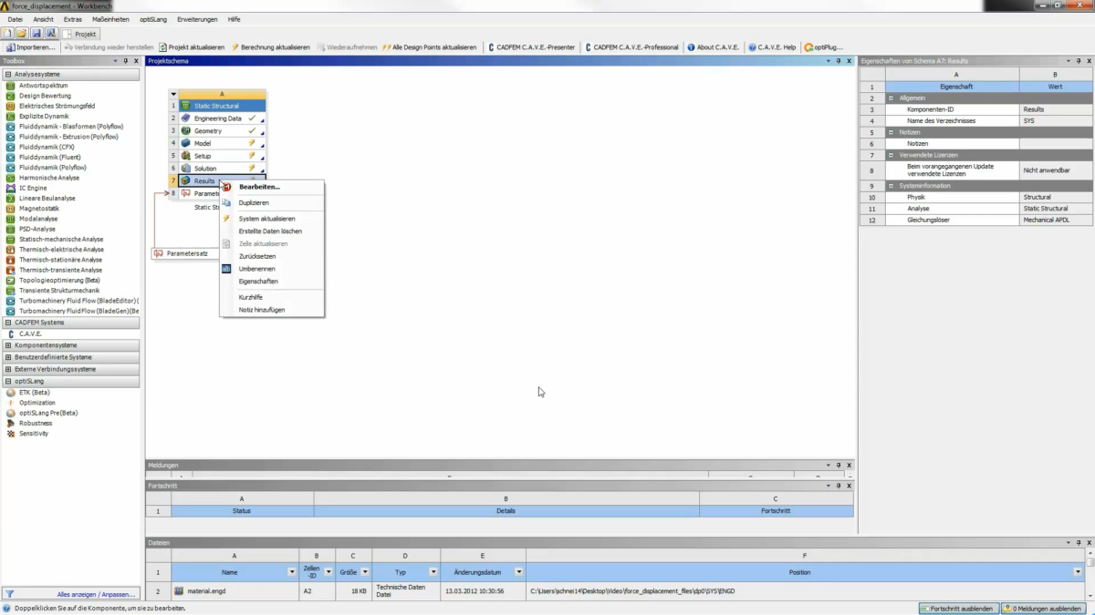 ANSYS optiSLang 操作界面 01