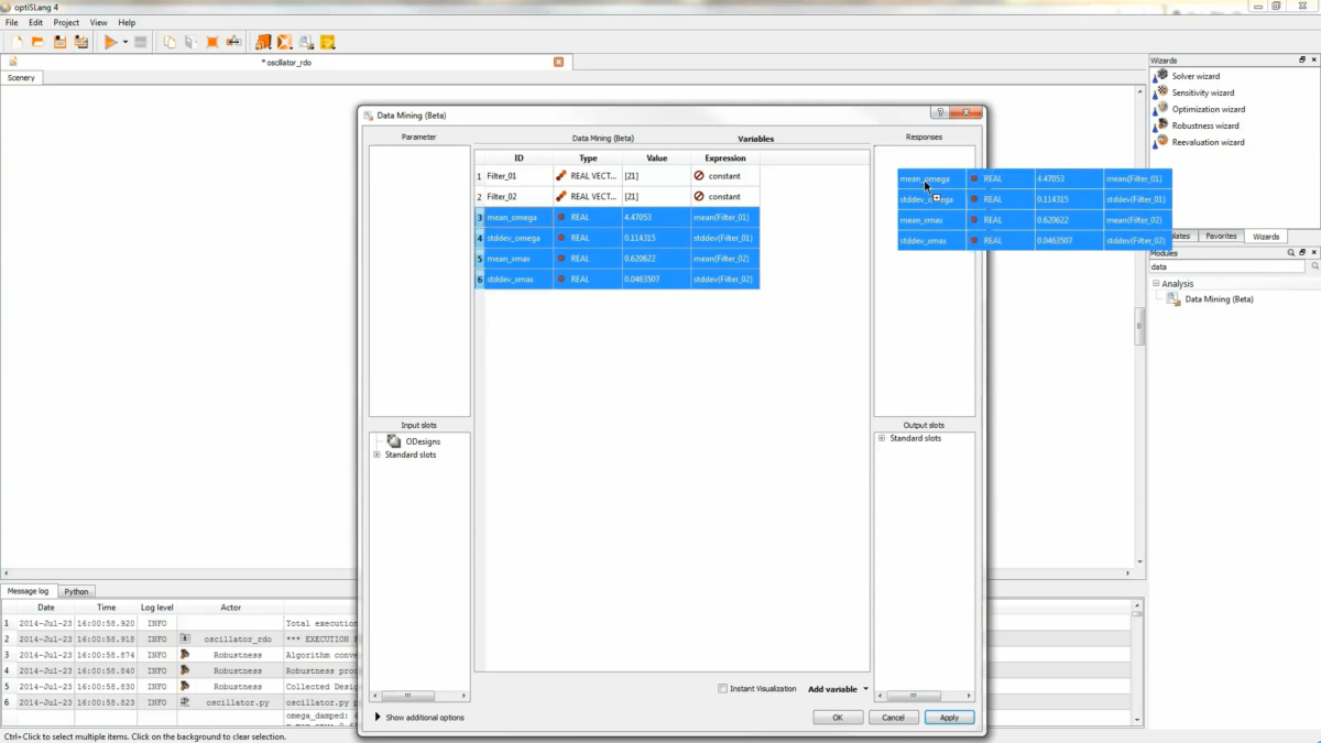 ANSYS optiSLang 操作界面 06