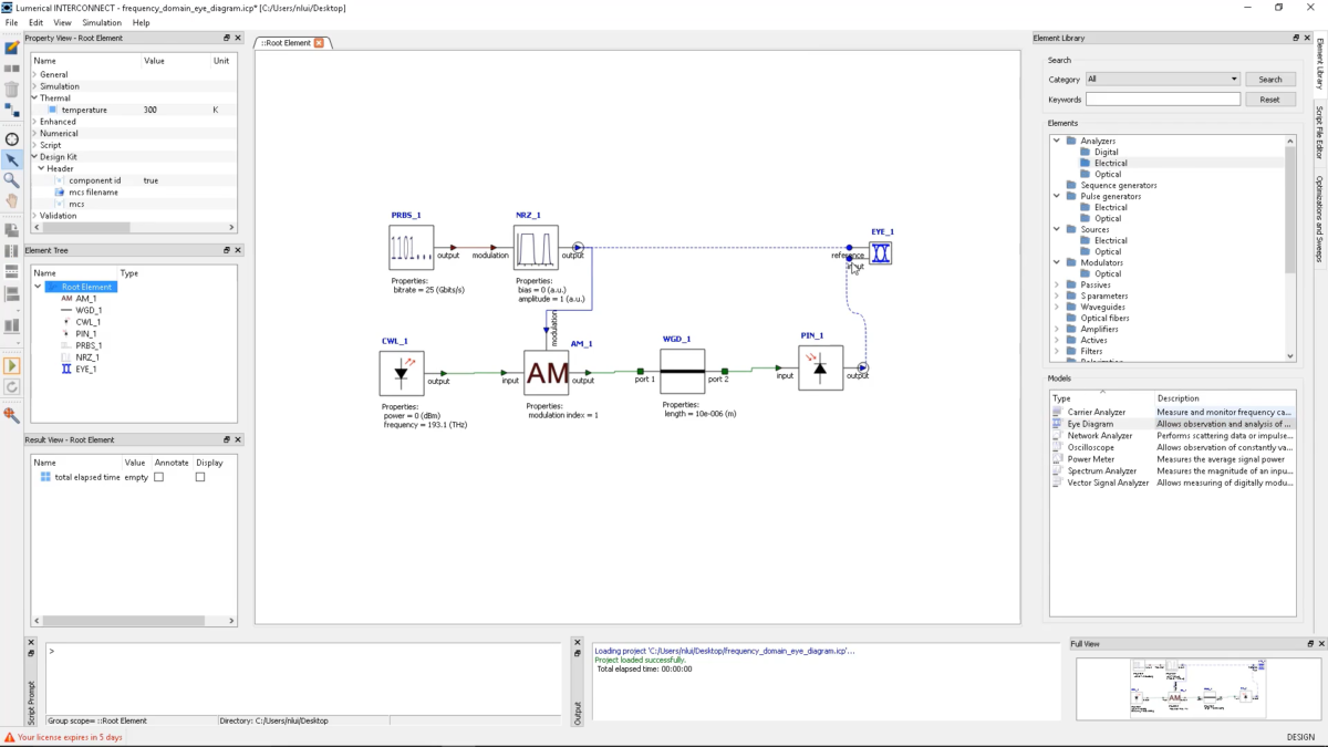 Ansys Lumerical INTERCONNECT 光子集成电路模拟器 操作界面 03