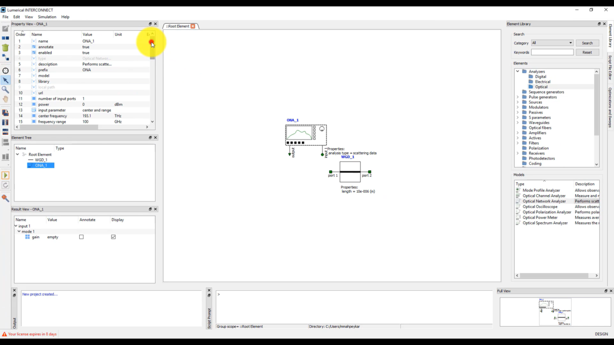 Ansys Lumerical INTERCONNECT 光子集成电路模拟器 操作界面 05