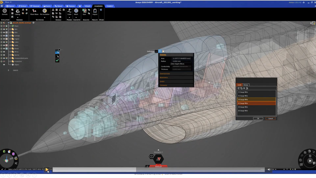 Ansys EMA3D Cable 操作界面 01