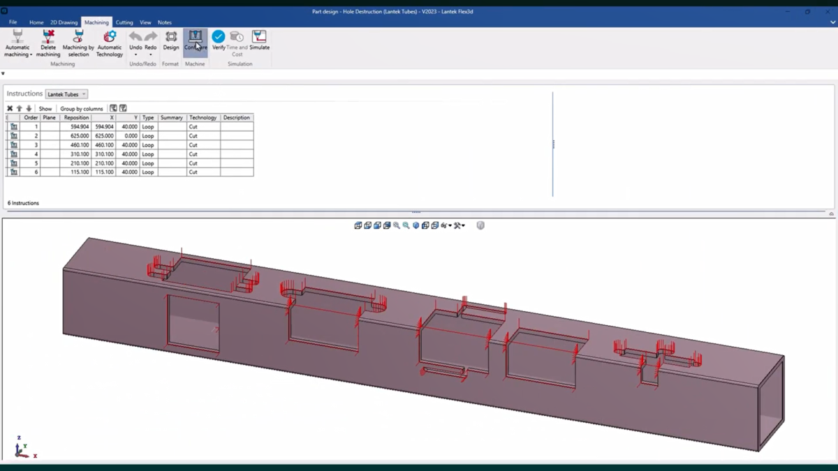 Lantek Flex3d 三维套料软件 操作界面 05