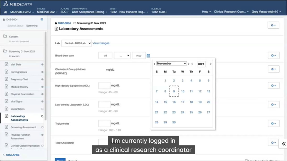 Medidata Clinical Cloud软件界面6