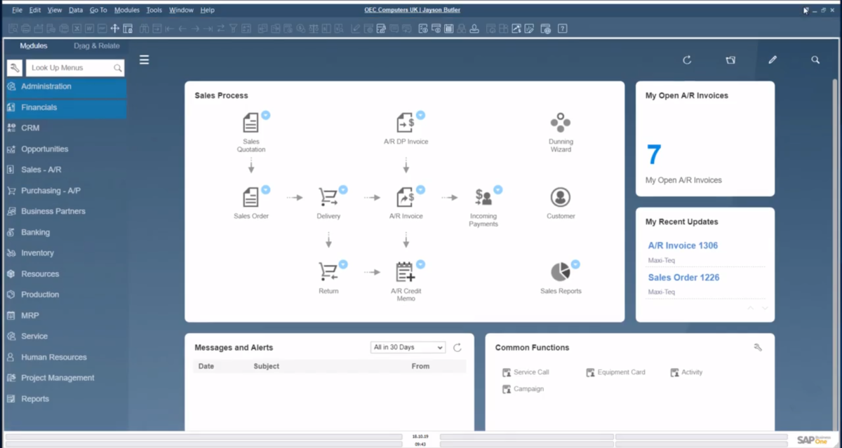 SAP Business One软件界面 (2)